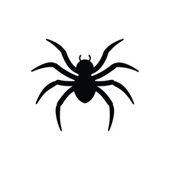 Obraz premium Halloween festive spider silhouette vector illustration isolated on white background