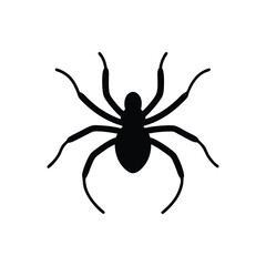 Halloween festive  spider silhouette vector illustration isolated on white background