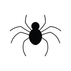 Halloween festive  spider silhouette vector illustration isolated on white background