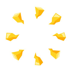 立体的でかわいい雷が広がる背景イラスト