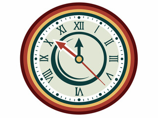 Vintage clock face. Antique classic round clocks with arabic and roman numerals, retro watch face with hour and minute arrow. Time symbol isolated vector set
