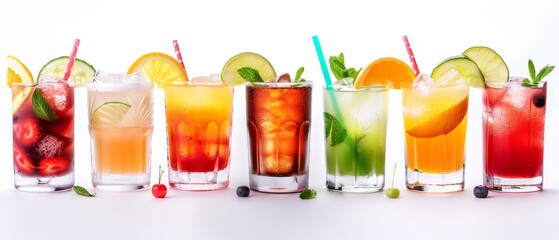 Fototapeta premium lime-adorned, strawberry-topped, cherry-studded, and lime-rim