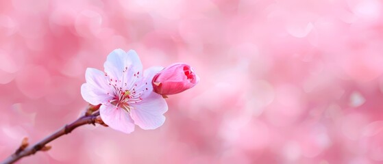 pink blooms softly blurred