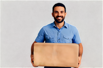 Happy caucasian delivery man
