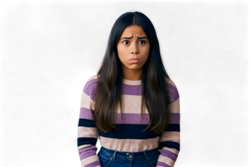 Young woman over isolated background having doubts and with confuse face expression