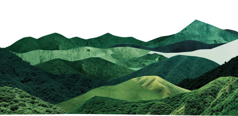 PNG  Layered green mountain landscape