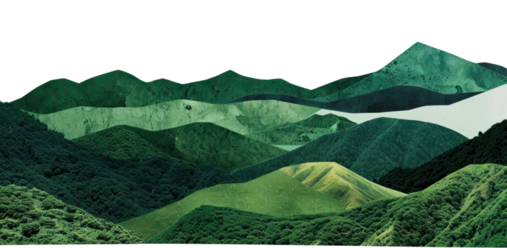 PNG  Layered green mountain landscape