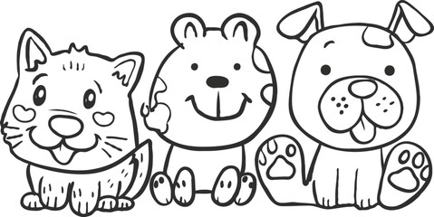 coloring page for kids minimalist 2d black outlines vector illustrations