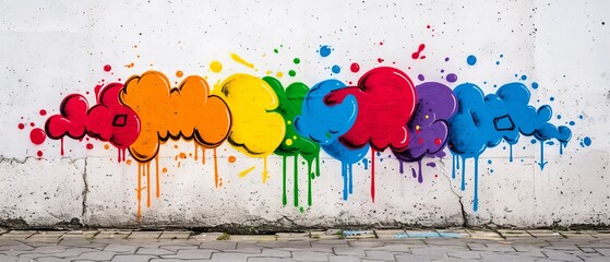Fototapeta premium A wall adorned with various hues of painted colors, centered with the word love