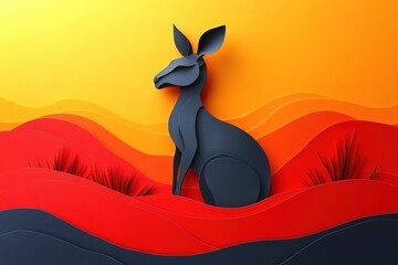 Kangaroo Paper Art Design
