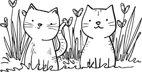 coloring page for kids minimalist 2d black outlines vector illustrations