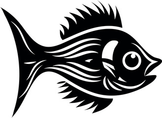 Fish collection silhouette vector trendy design