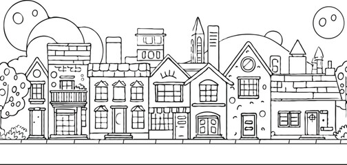 coloring page for kids minimalist 2d black outlines vector illustrations