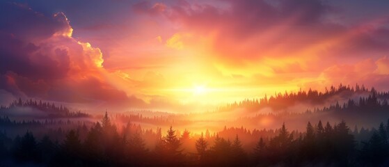 Obraz premium trees in foreground, clouds in background