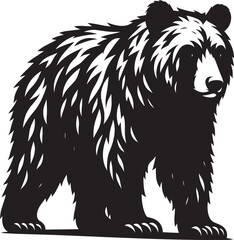 Obraz premium Angry Bear Silhouette vector illustration isolated on a white background