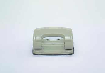 Office Supplies of Paper Punching Pad Stapler Staples Pin Isolated in White Background