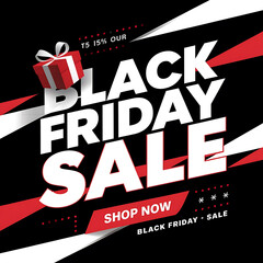 Free vector stylish black friday shopping banner design