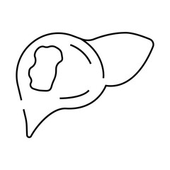 liver cancer line icon vector. liver cancer sign. isolated contour symbol black illustration