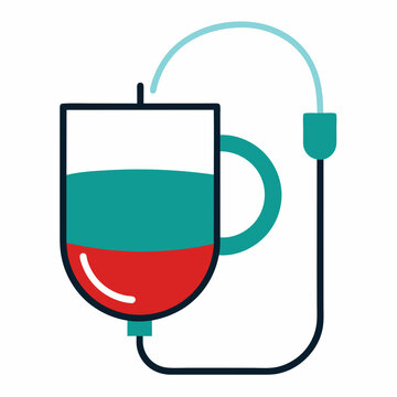blood bag teal red medical equipment clip art preview