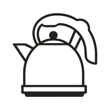 black outline kettle icon clip art preview