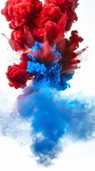 Fototapeta premium Red and blue color explosion. Abstract background 