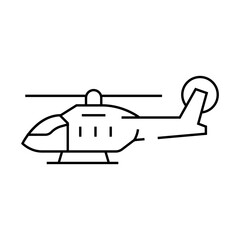 police helicopter crime line icon vector. police helicopter crime sign. isolated contour symbol black illustration