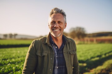 Smiling portrait of a middle aged Caucasian male farmer