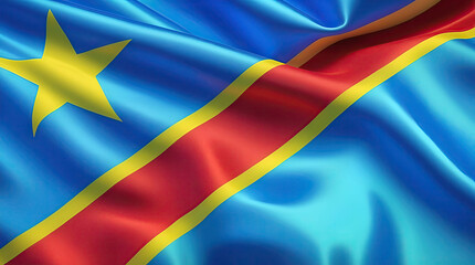 congolese flag for national Day or Independence Day of democratic republic of the congo