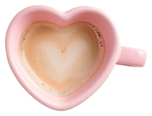 PNG  Heart-shaped coffee cup pink