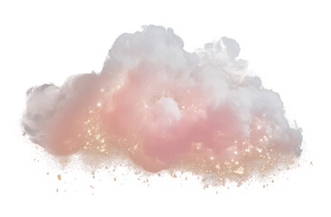 Obraz premium PNG photo of a pastel *pink cloud with a sparkle* isolated on black background --ar 3:2 --v 5.2