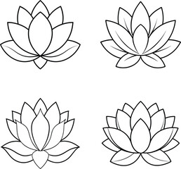 Lotus line art coloring page 