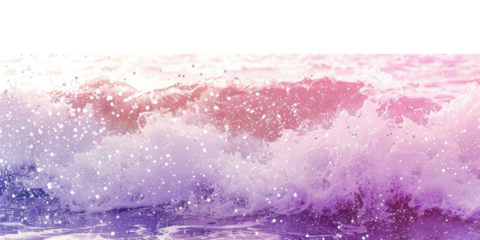 PNG  Vibrant waves splashing under sunset