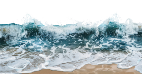 PNG  Waves crashing on sandy shore