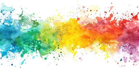 Obraz premium Colorful abstract paint splatter on gray background. Vibrant watercolor effect, trendy artistic decorative element. Perfect for fashionable designs or modern poster prints.