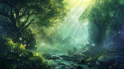 Obraz premium A river runs through the forest 