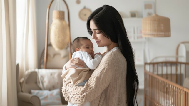 The mother with newborn baby