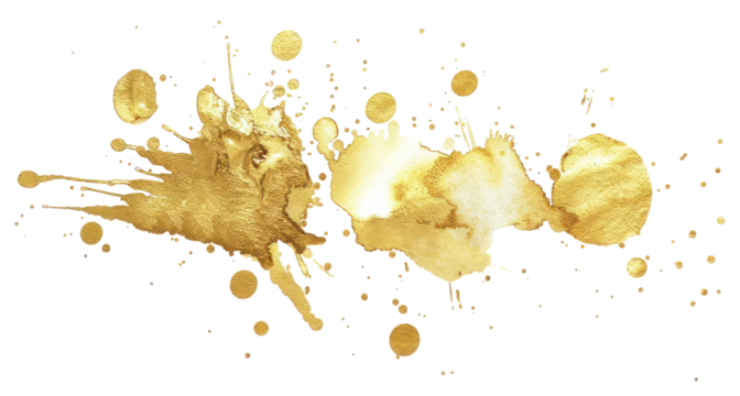PNG Abstract gold paint splatter illustration