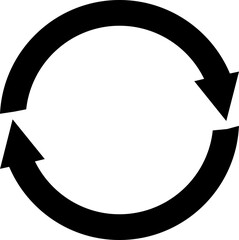 Circular arrows. Recycle and Ecology Icons. Reuse and Refuse Concept. leaf recycle Eco black symbol. Refresh, reload, loop rotation sign 