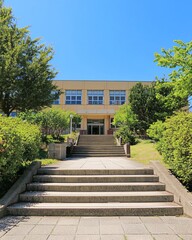 American school exterior 