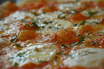 Close up of a margherita pizza