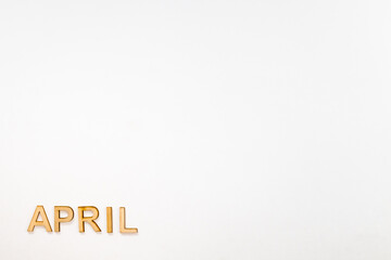 A white sheet with a blank space for an inscription and the name of the month 