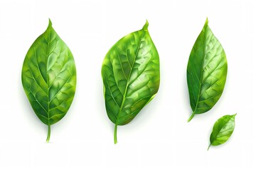 Obraz premium white backdrop with a symbol of green leaves, Generative AI.