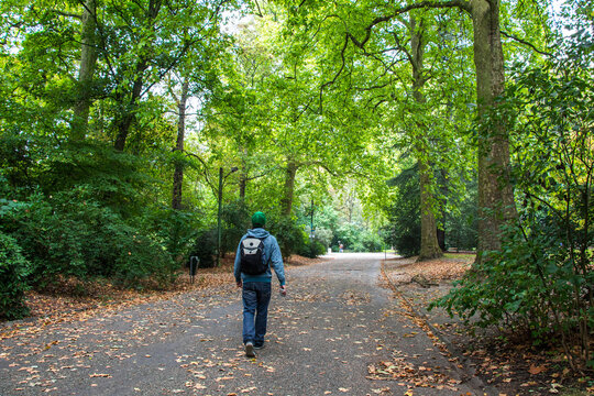 CITADELPARK, GHENT, BELGIUM - SEPTEMBER 22, 2014: Citadelpark in Ghent is a historic urban park featuring monuments, statues, lush greenery, and cultural landmarks in a serene setting. - Powered by Adobe