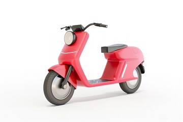 White background with a lonely electric scooter. environmentally friendly transportation. 3D illustration, Generative AI.