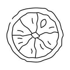 lemon dried fruit line icon vector. lemon dried fruit sign. isolated contour symbol black illustration
