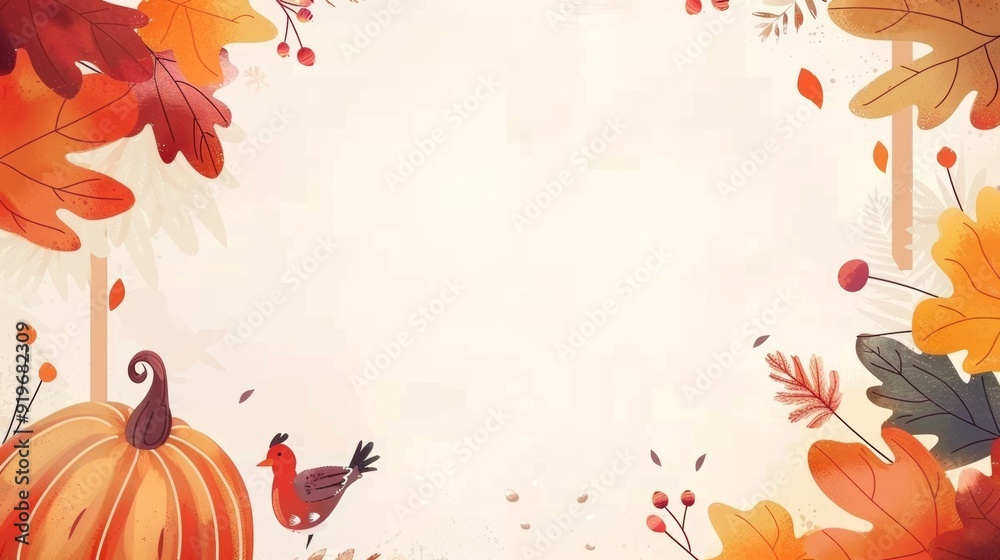 Poster Thanksgiving background. Autumn harvest