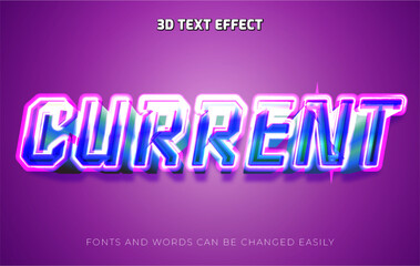 Current shock 3d editable text effect style