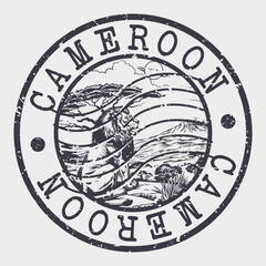 Cameroon Stamp Postal. Silhouette Seal. Passport Round Design. Vector Icon. Design Retro Travel. National Symbol.