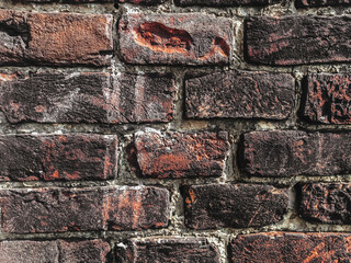 A brick wall with a few holes in it