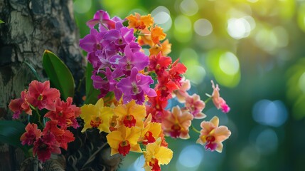 Colorful Orchid Blooms